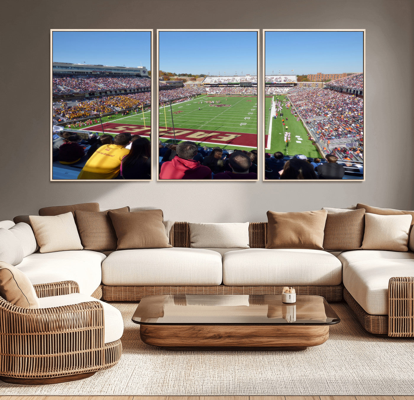 -Boston College Eagles Football Team Print - Boston Alumni Stadium Wall Art Canvas Print