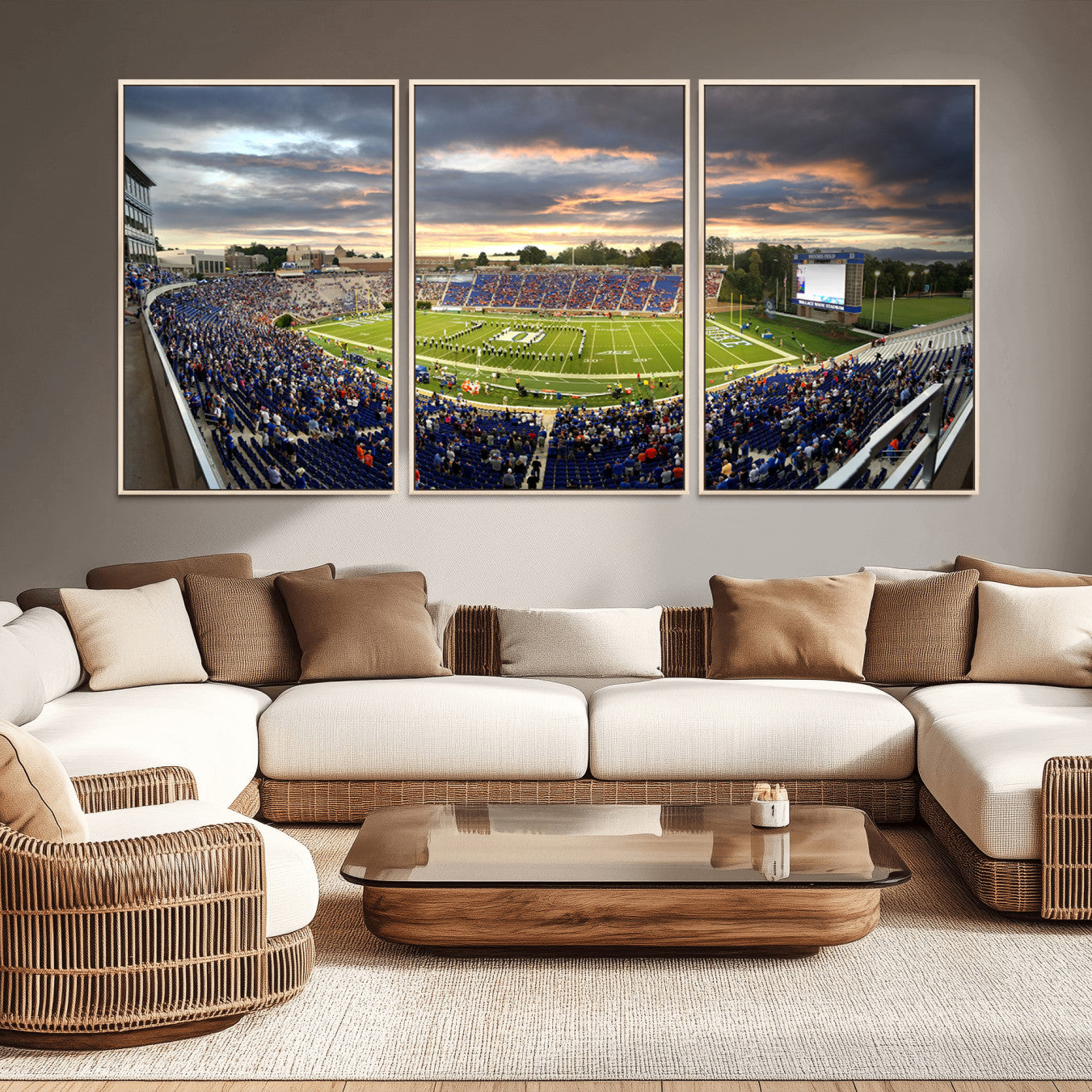 -Duke University Blue Devils Football Team Print - Durham Wallace Wade Stadium Wall Art Canvas Print