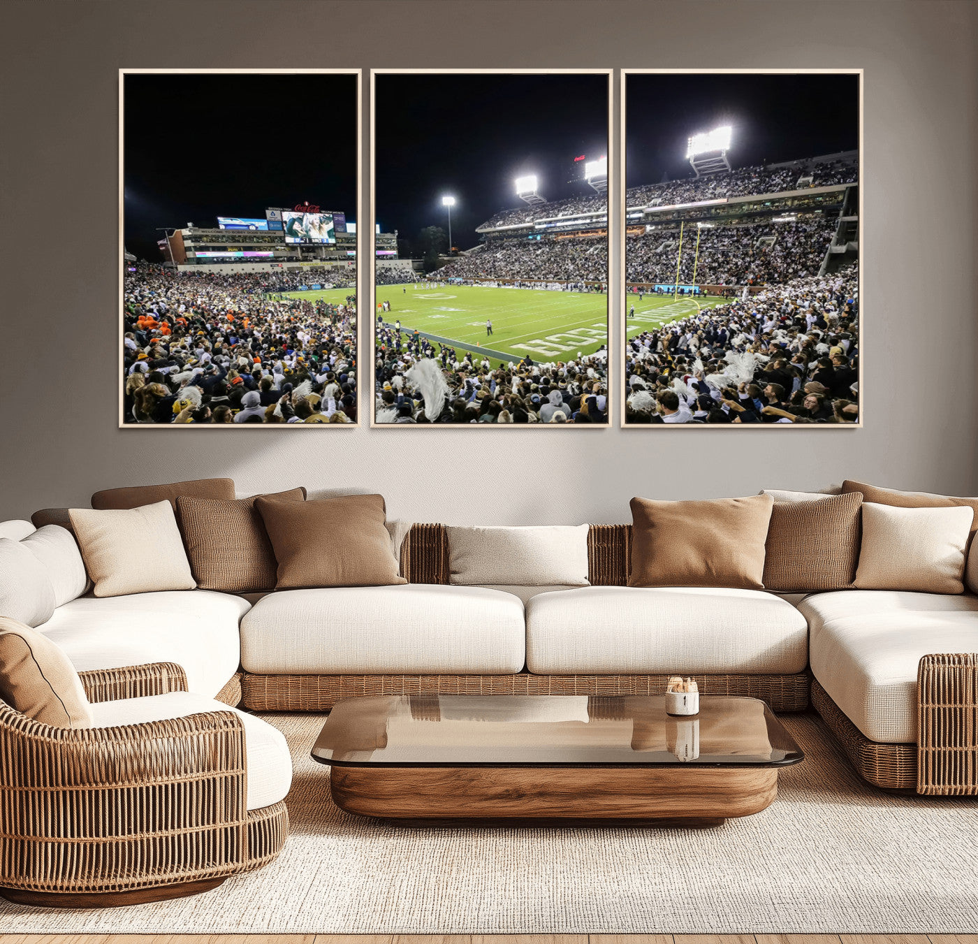 49339-MGV-CV-36X24-Georgia Tech Yellow Jackets Football Team Print - Atlanta Bobby Dodd Stadium Wall Art Canvas Print