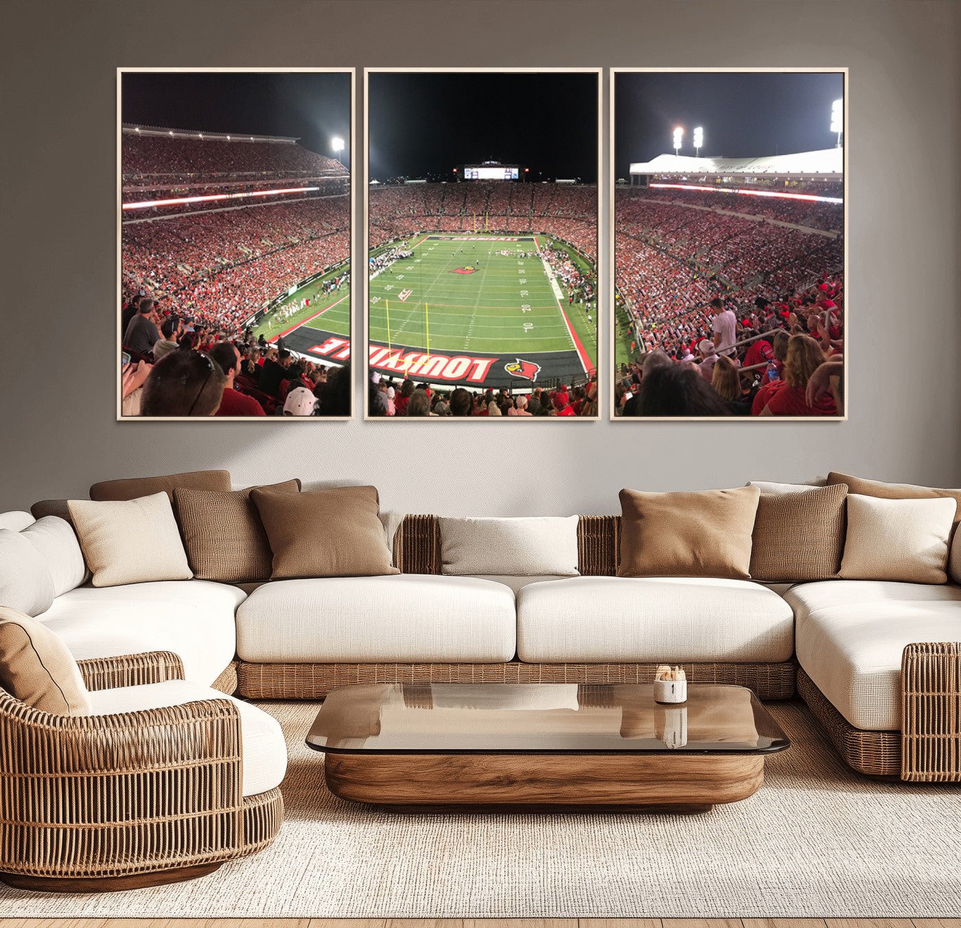 51251-MGV-CV-36X24-University of Louisville Cardinals Football Team Print - Louisville Cardinal Stadium Wall Art Canvas