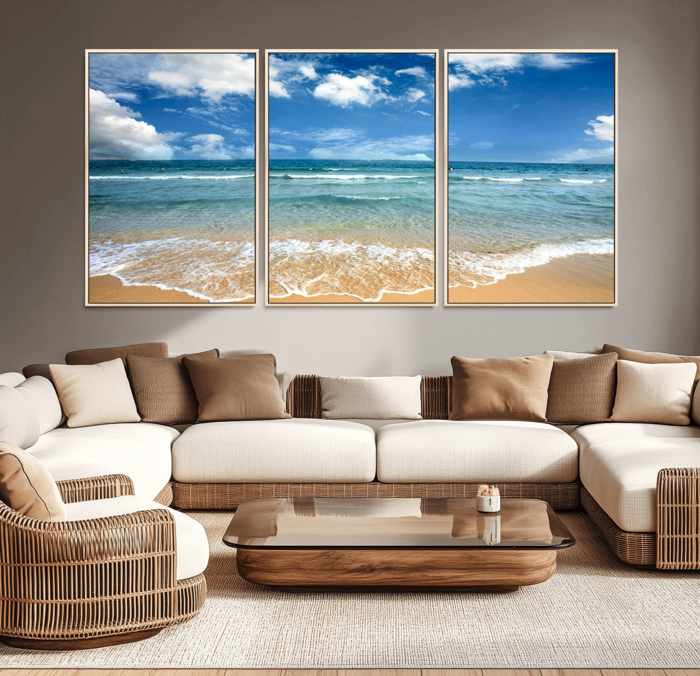 -Sea View From the Beach Canvas Print