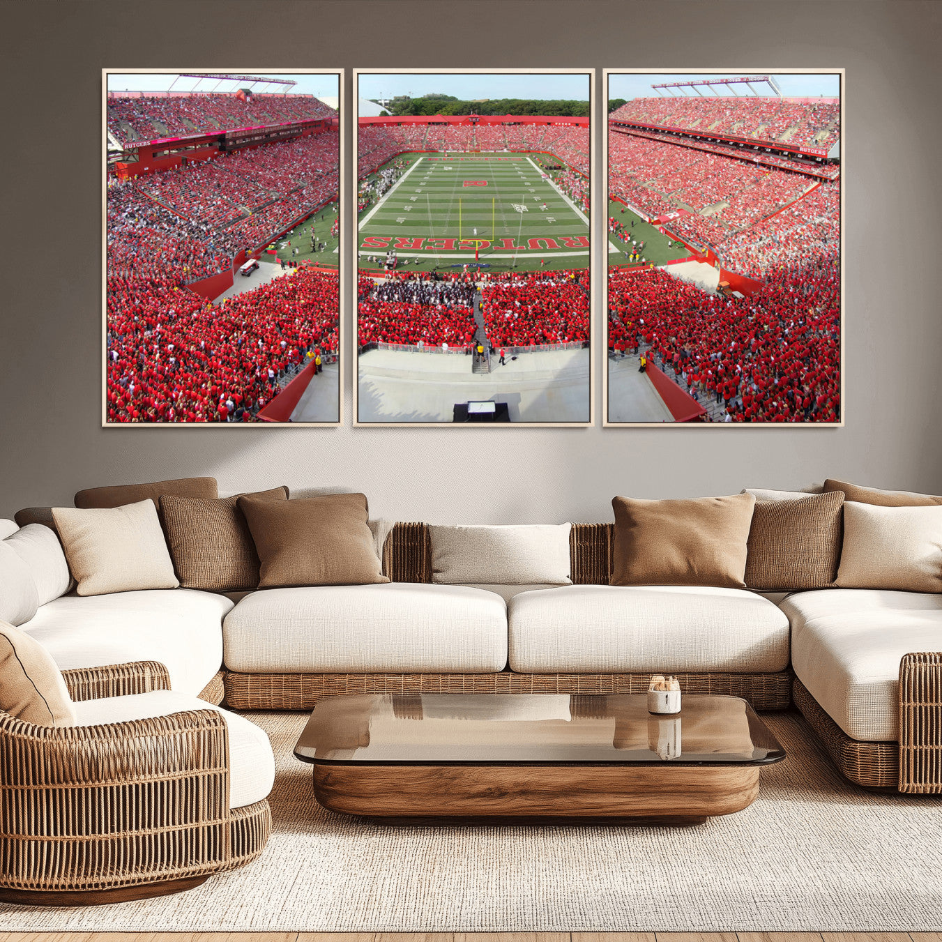 -Rutgers Scarlet Knights Football Team Print - Piscataway SHI Stadium Wall Art Canvas Print
