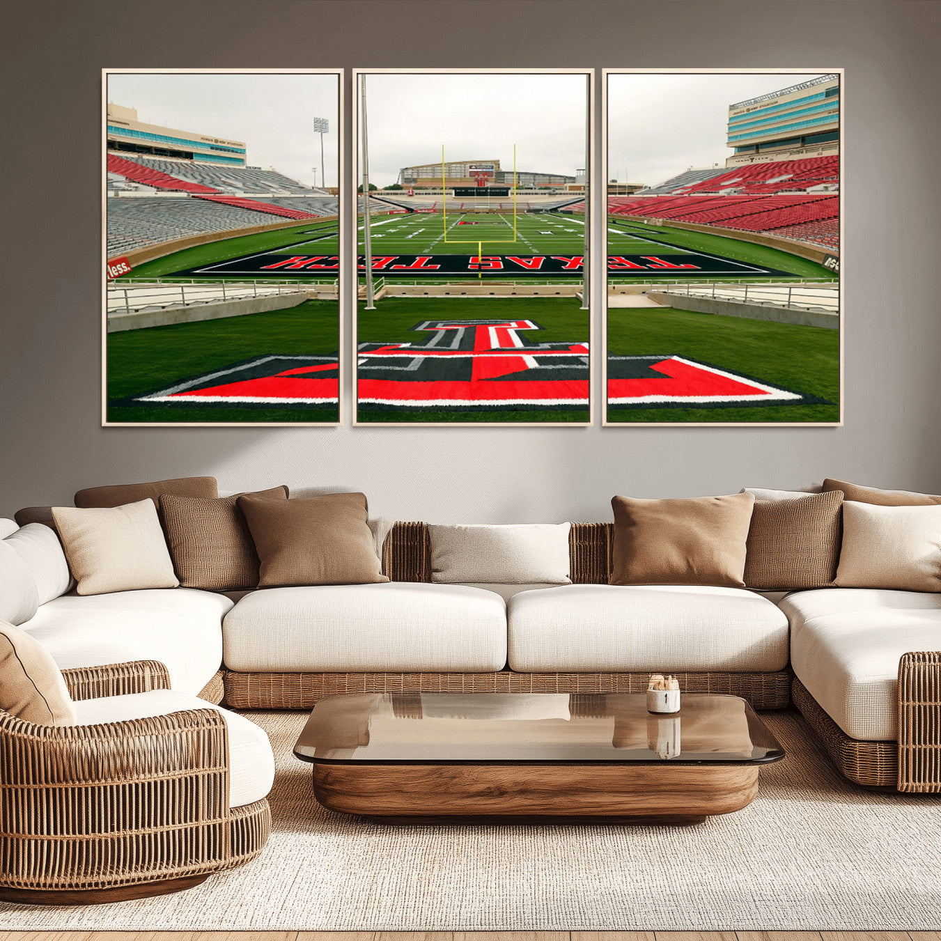 -Texas Tech Red Raiders Football Team Print - Lubbock Jones AT&T Stadium Wall Art Canvas Print