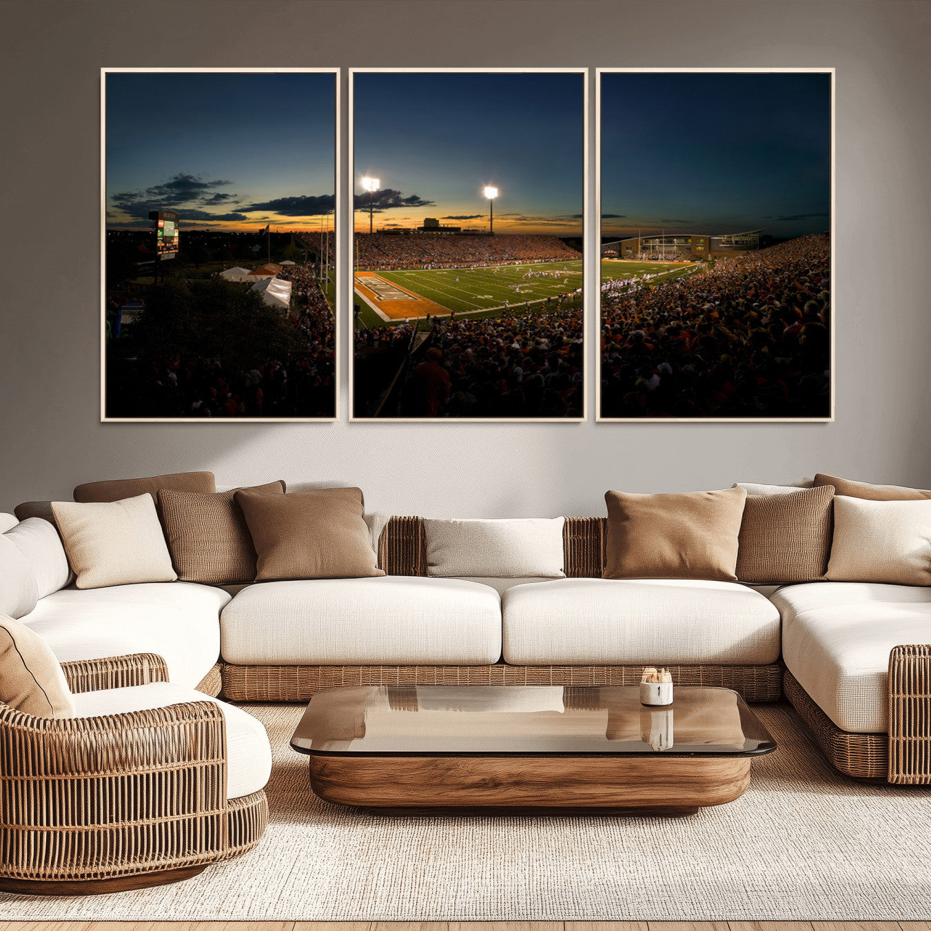 -Ball State Cardinals Football Team Print - Muncie Scheumann Stadium Wall Art Canvas Print