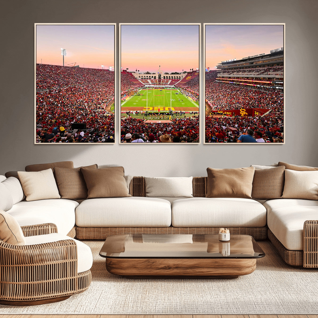-The University of Southern California USC Trojans Football Team Print - Los Angeles Memorial