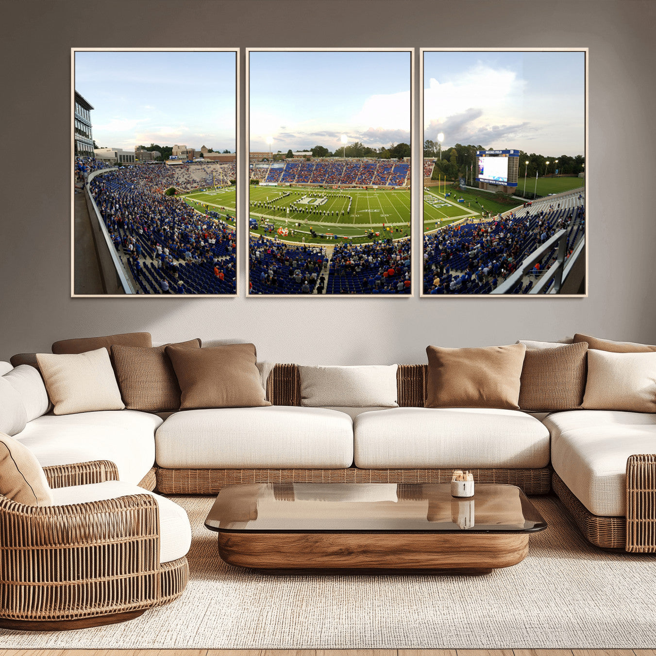 -The Duke University Blue Devils Football Team Print - Durham Wallace Wade Stadium Wall Art Canvas