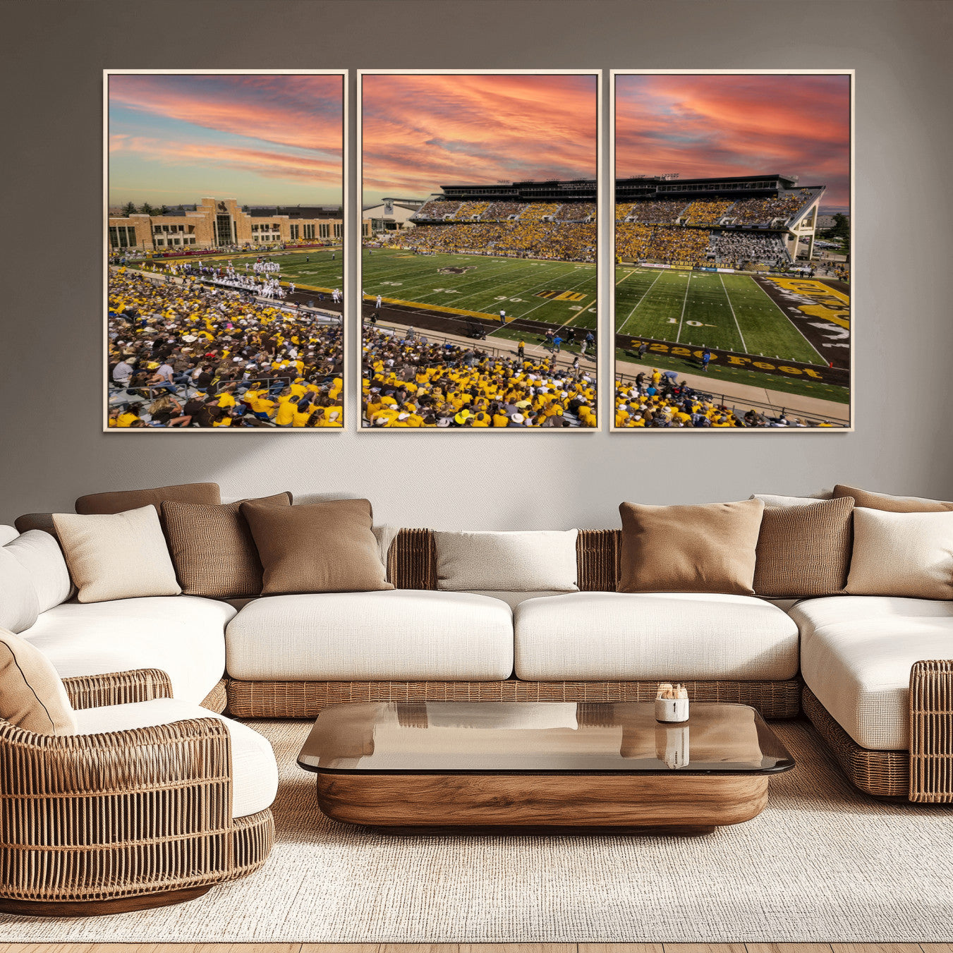 -University of Wyoming Cowboys Football Team Print - Laramie Jonah Field War Memorial Stadium Wall