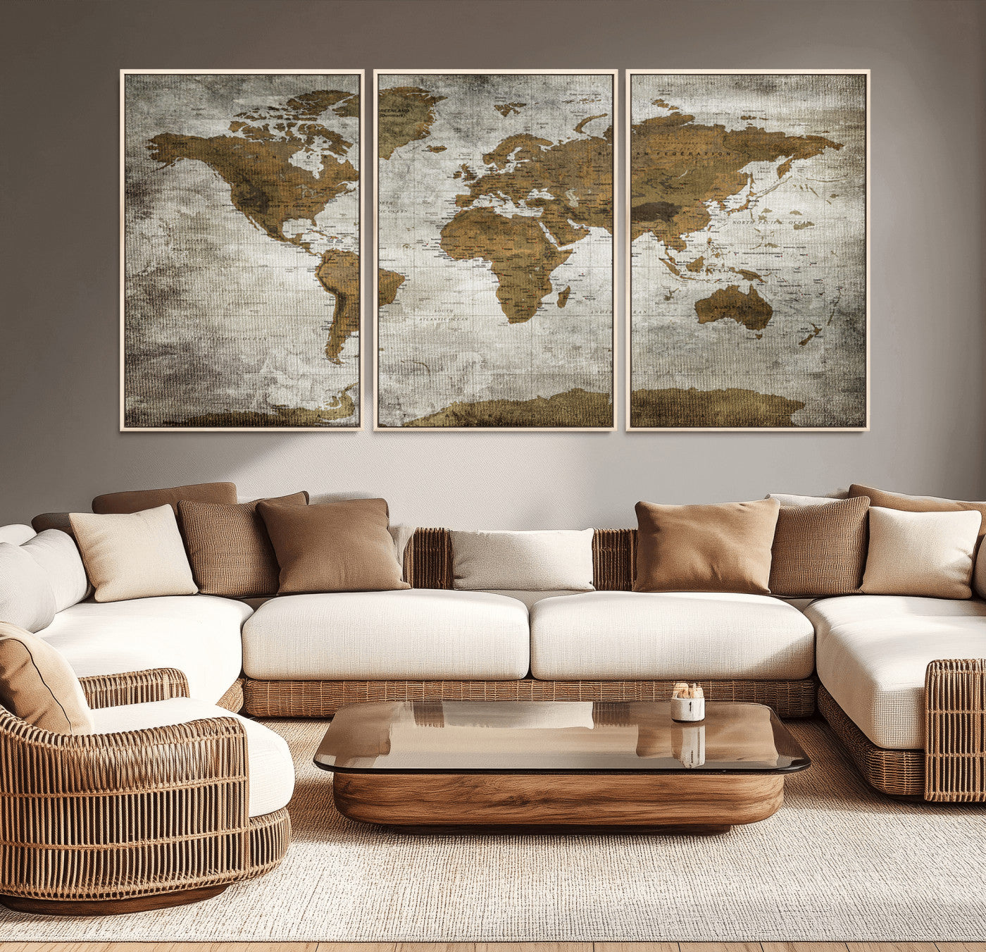 14838-MGV-CV-36X24-Push Pin World Map Canvas Print – Travel Tracker Wall Art for Couples, Perfect Anniversary Gift for Home or Office Decor