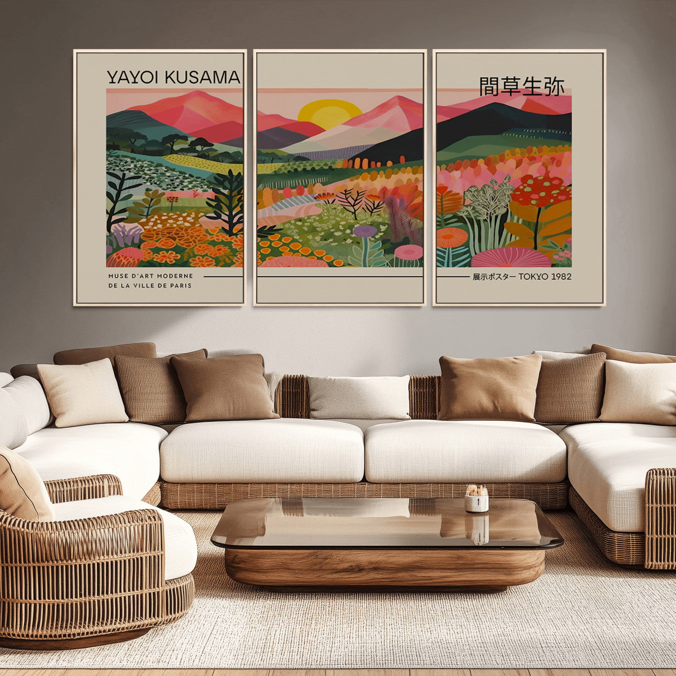 -Yayoi Kusama 1986 Wall Art Print – Yayoi Kusama Wabi Sabi Japanese Wall Art Print - Vibrant Abstract