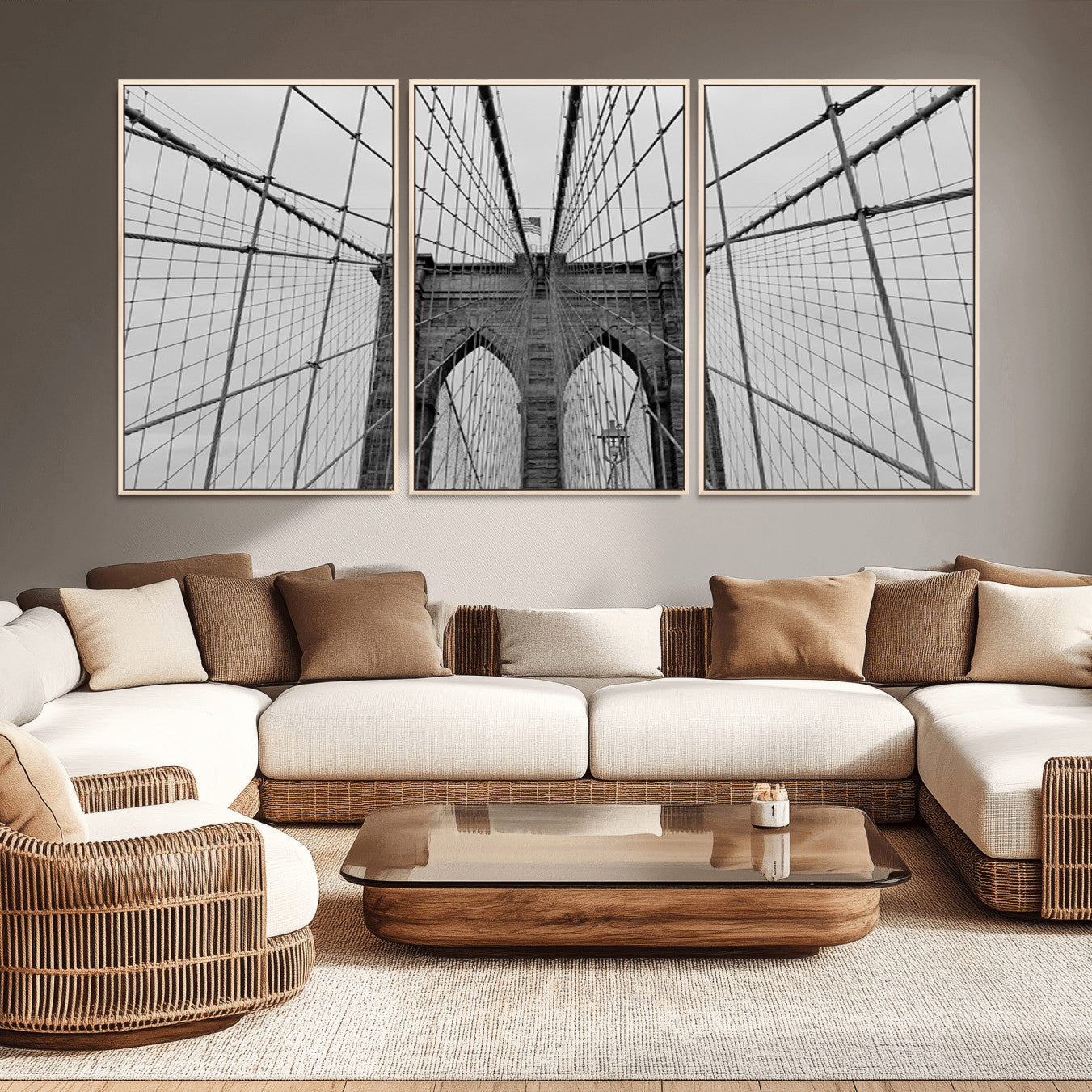 -Large Brooklyn Bridge Wall Art Canvas Print