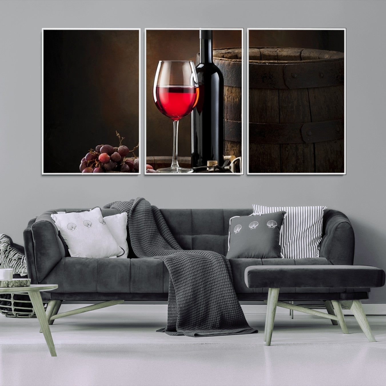 -Red Wine and Bottle Canvas Print