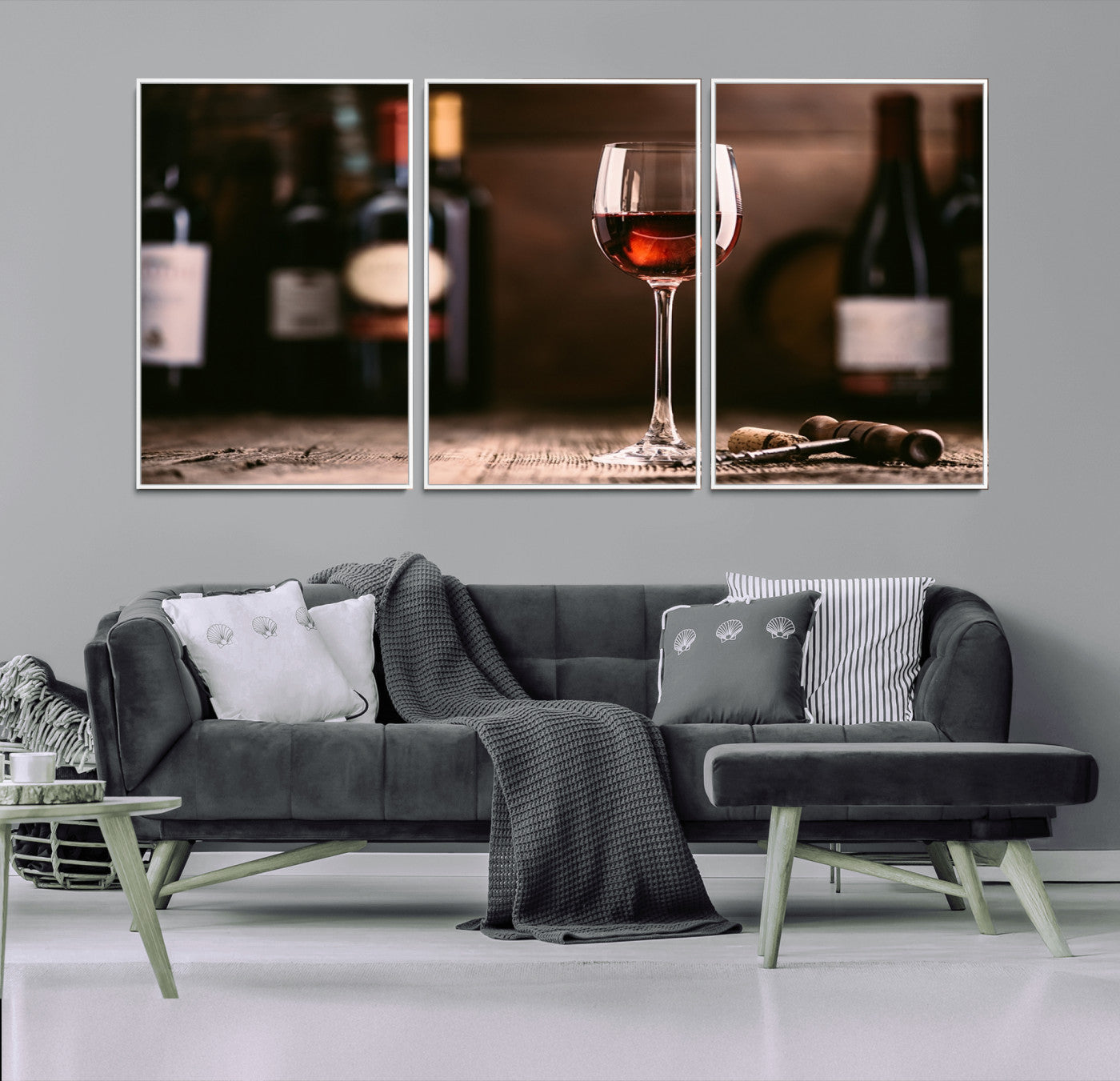 -Red Wine and Bottle Canvas Print