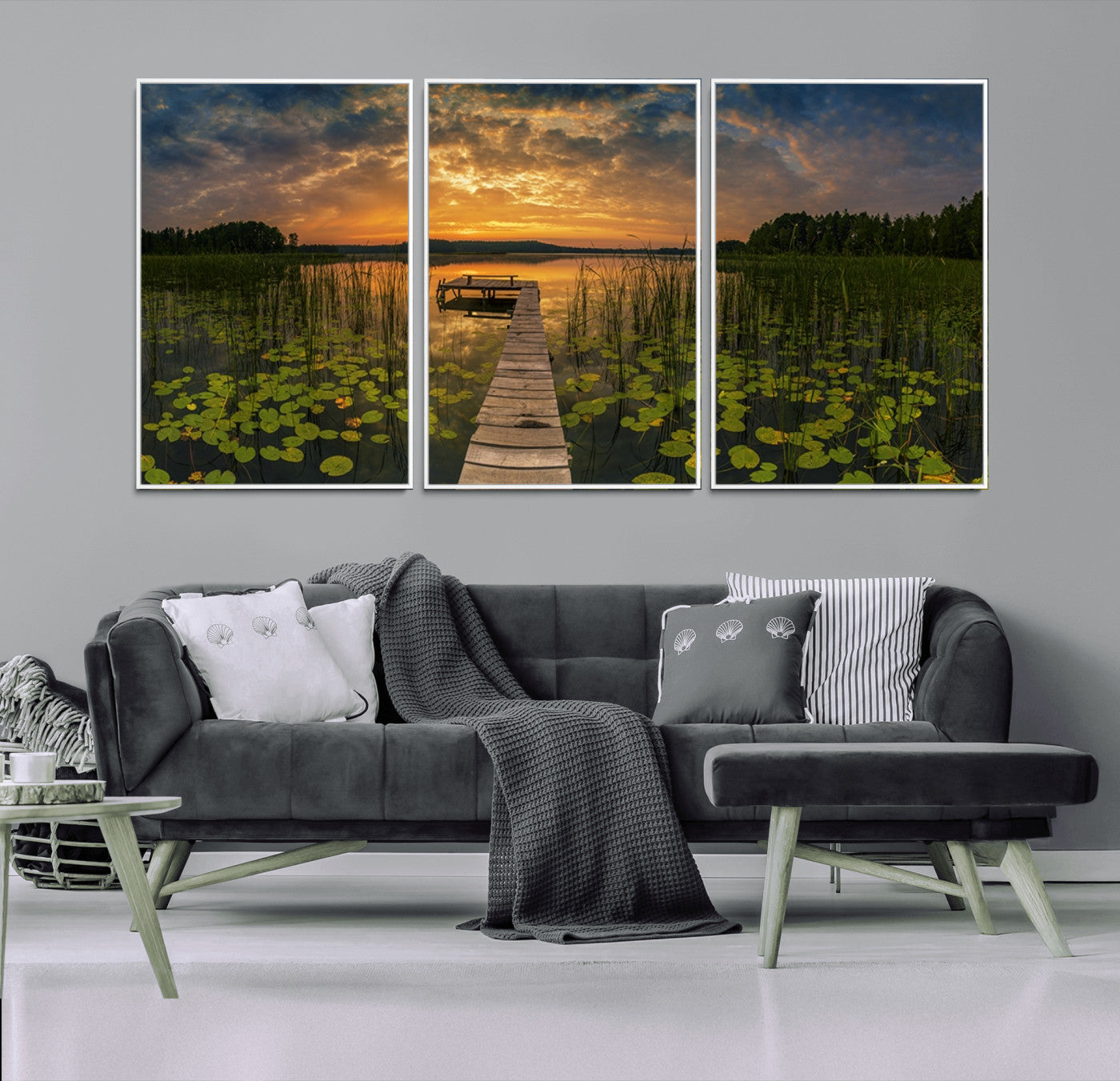 28103-MGV-CV-36X24-Lake and Flower Wall Art Canvas Print
