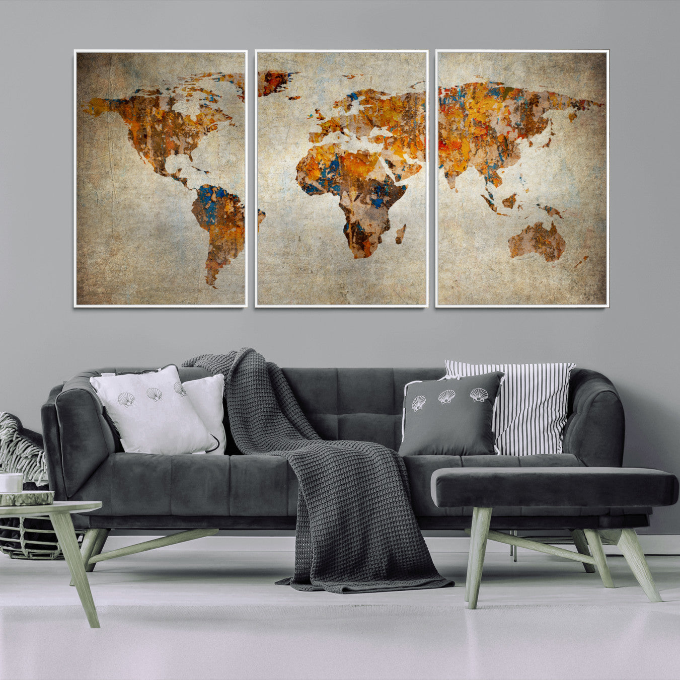 59464-MGV-CV-36X24-Push Pin World Map Canvas Print – Travel Tracker Wall Art for Couples, Perfect Anniversary Gift for Home or Office Decor