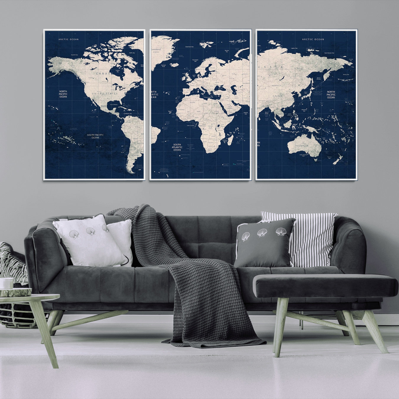 -Push Pin World Map Canvas Print – Travel Tracker Wall Art for Couples, Perfect Anniversary Gift for Home or Office Decor