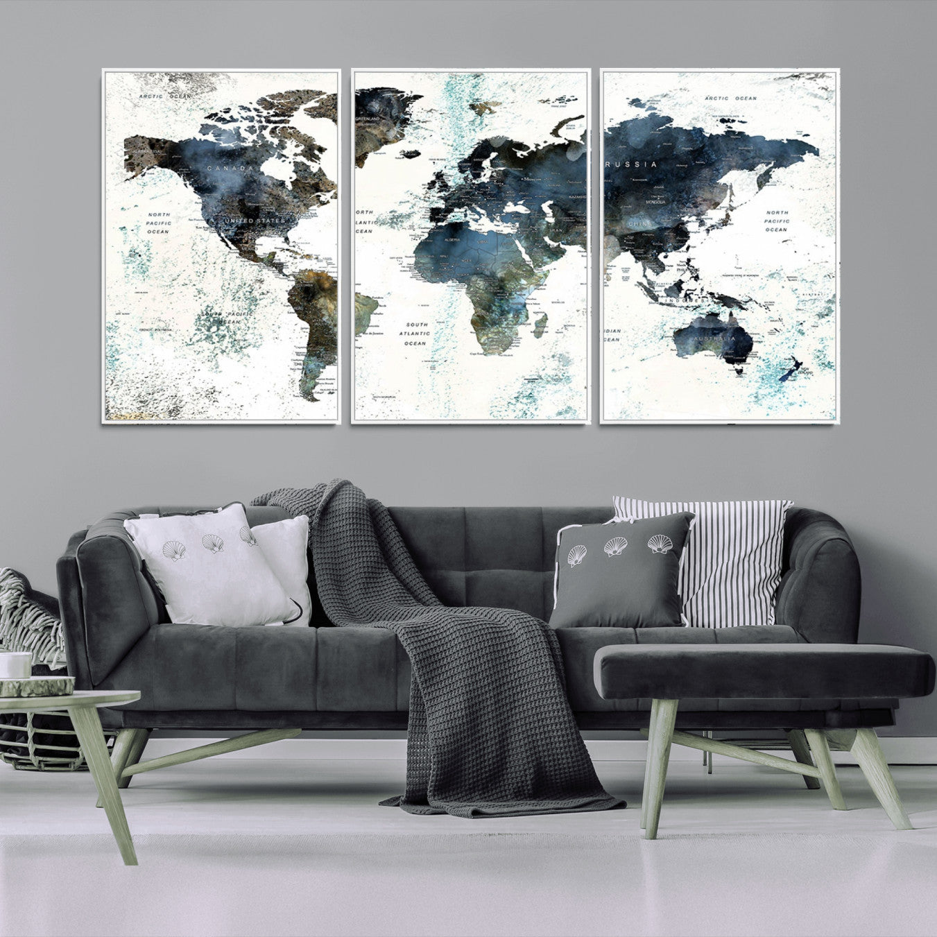 75398-MGV-CV-36X24-Push Pin World Map Canvas Print – Travel Tracker Wall Art for Couples, Perfect Anniversary Gift for Home or Office Decor