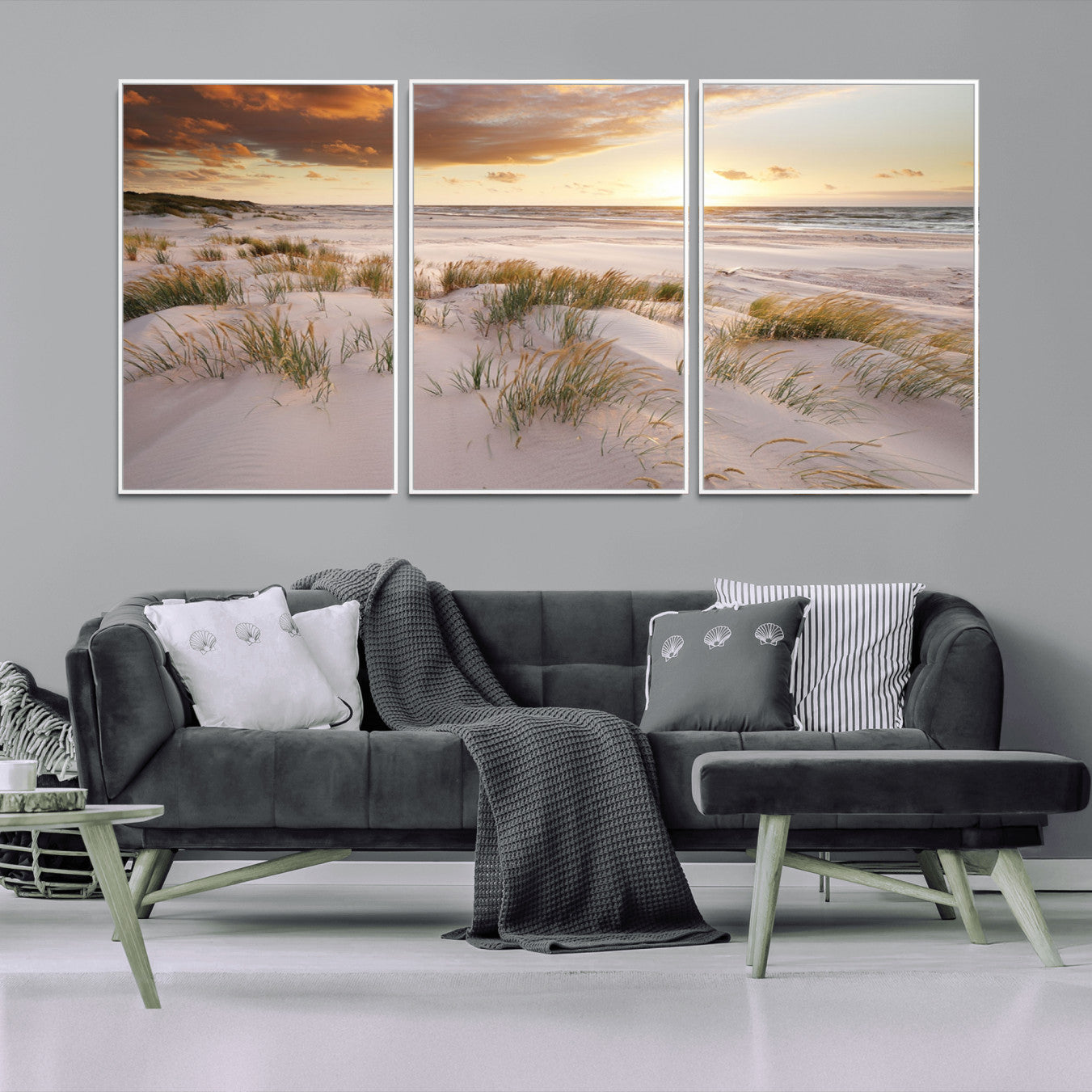 61246-MGV-CV-36X24-Flight Over Coastal Beach Landscape, Flight Over Coastal Beach Print Canvas Wall Art