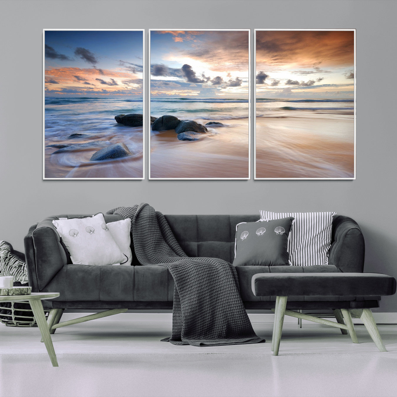 -Serene Weather On The Beach Wall Art Canvas Print