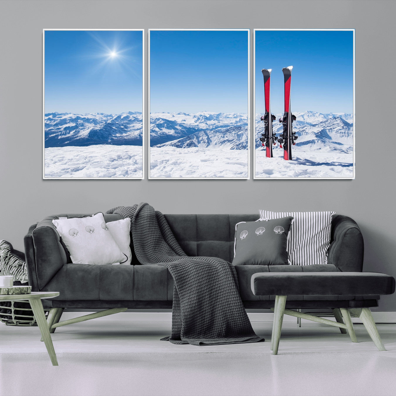 -Ski Season Snow Wall Art Canvas Print