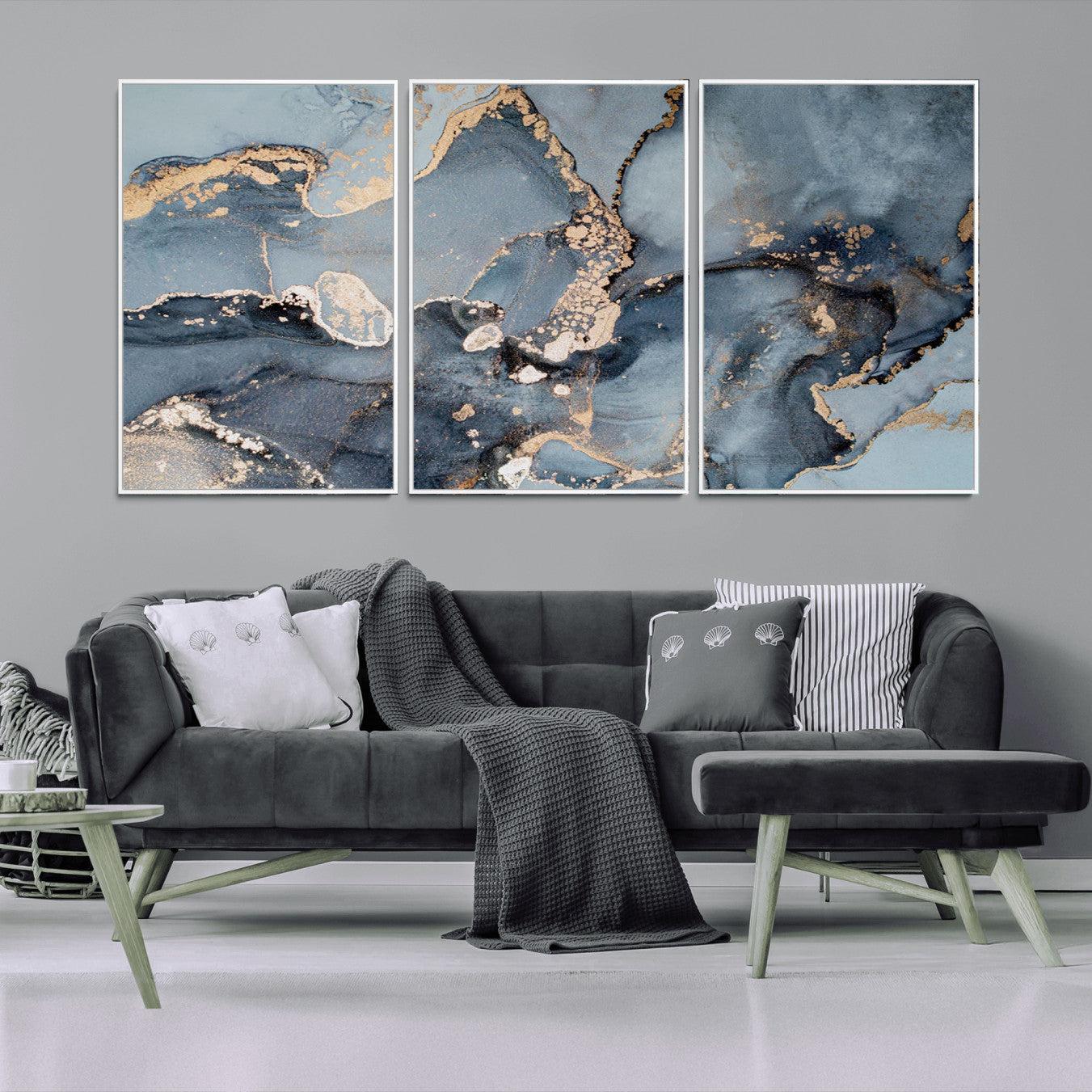 17119-MGV-CV-36X24-Multipanel Marble Fluid Effect Wall Art Abstract Canvas Wall Art Print