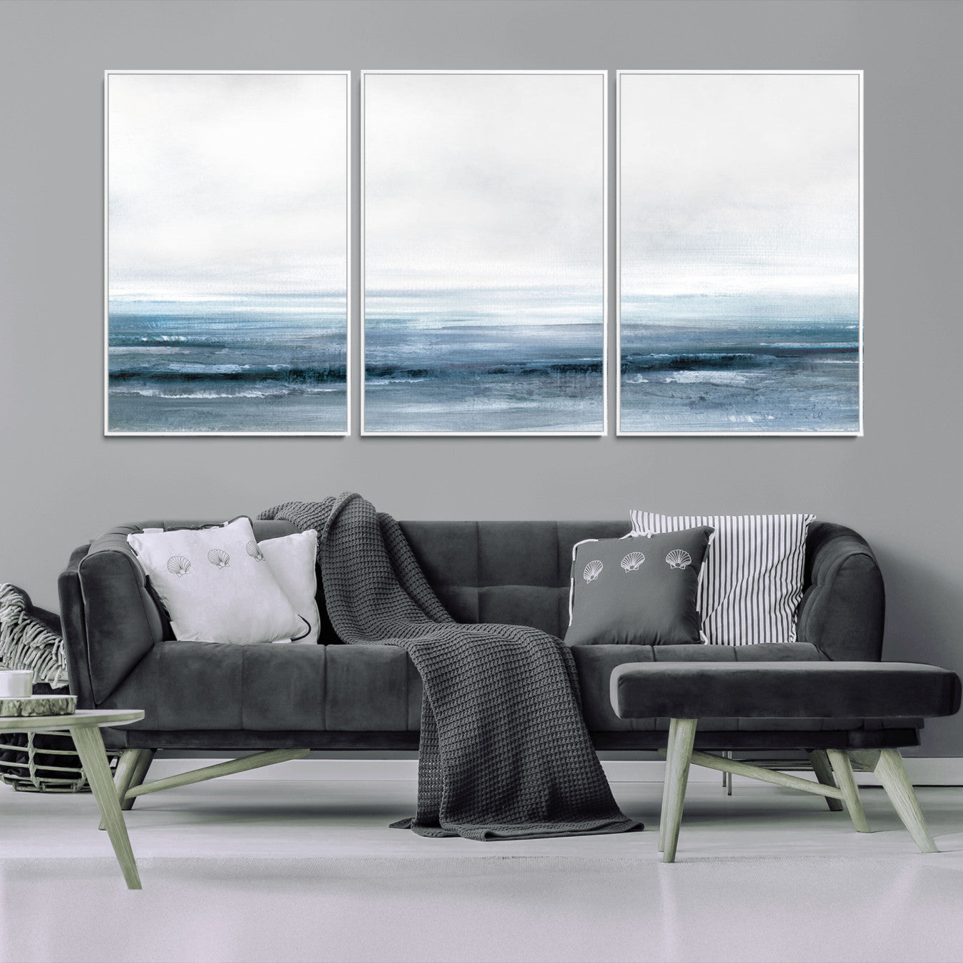 65702-MGV-FC-60X30-3P_White-Blue Ocean Abstract Artwork Wall Art Canvas Print