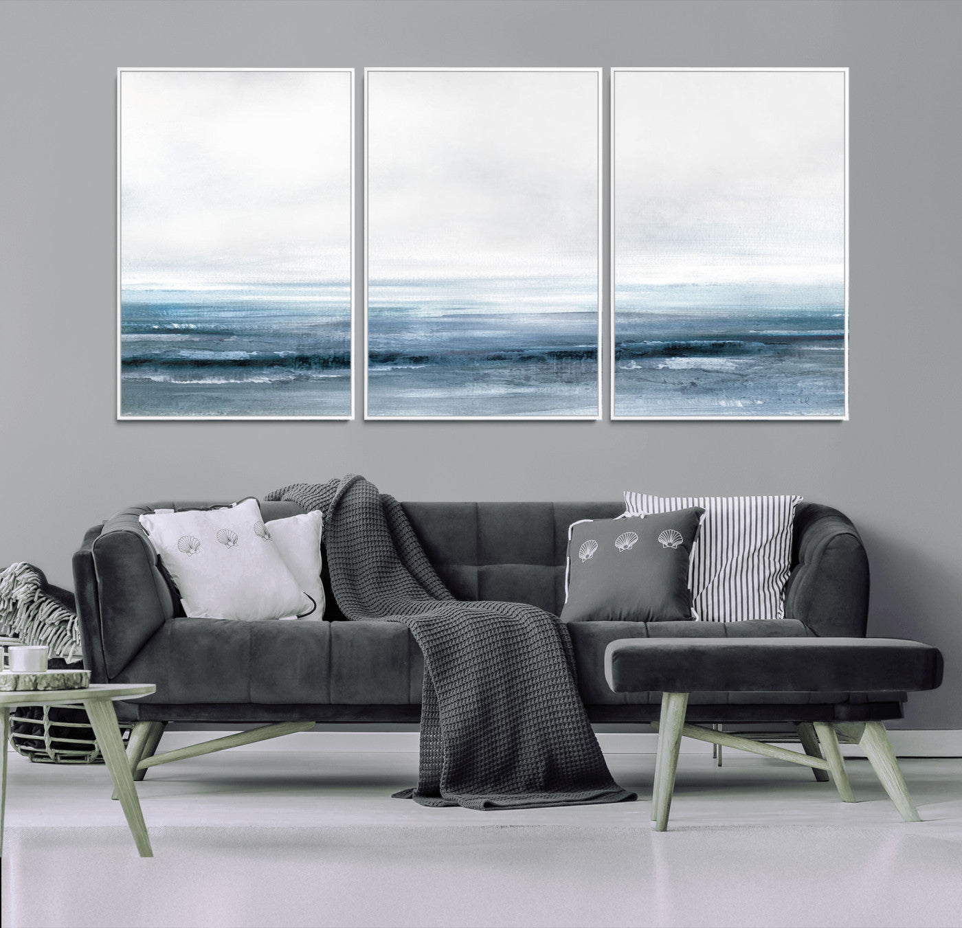 65702-MGV-FC-60X30-3P_White-Blue Ocean Abstract Artwork Wall Art Canvas Print
