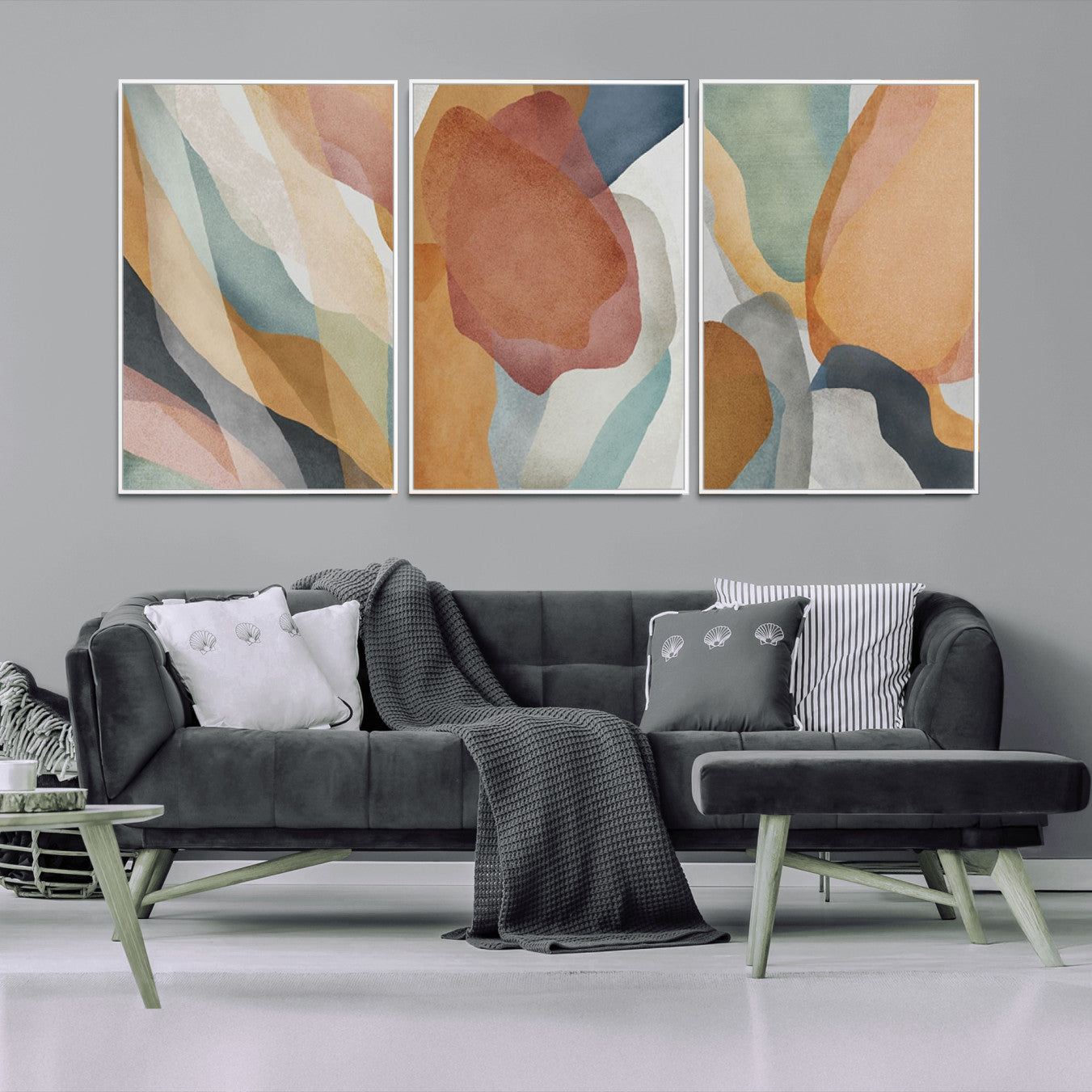 -Boho Wall Art Canvas Print Set, Watercolor Boho Wall Art Canvas