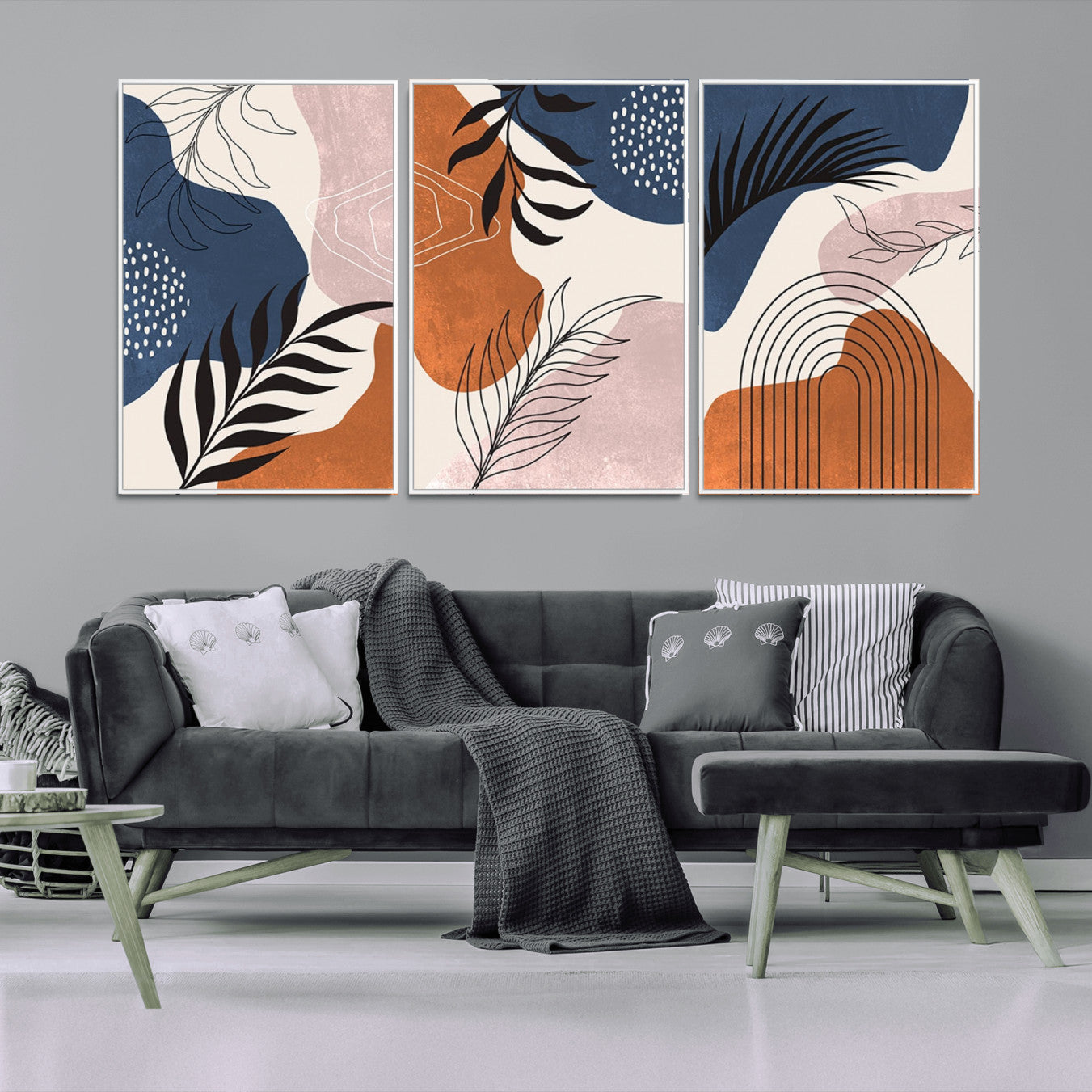 27678-MGV-CV-36X24-Boho Wall Art Canvas Print Set Mid-Century Prints Bohemian Wall Artwork Prints Boho Neutral,
