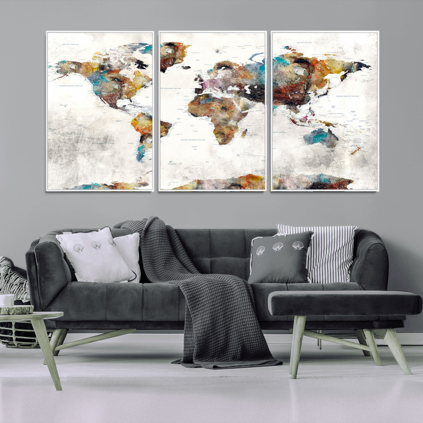 40763-MGV-CV-36X24-Push Pin World Map Canvas Print – Travel Tracker Wall Art for Couples, Perfect Anniversary Gift for Home or Office Decor