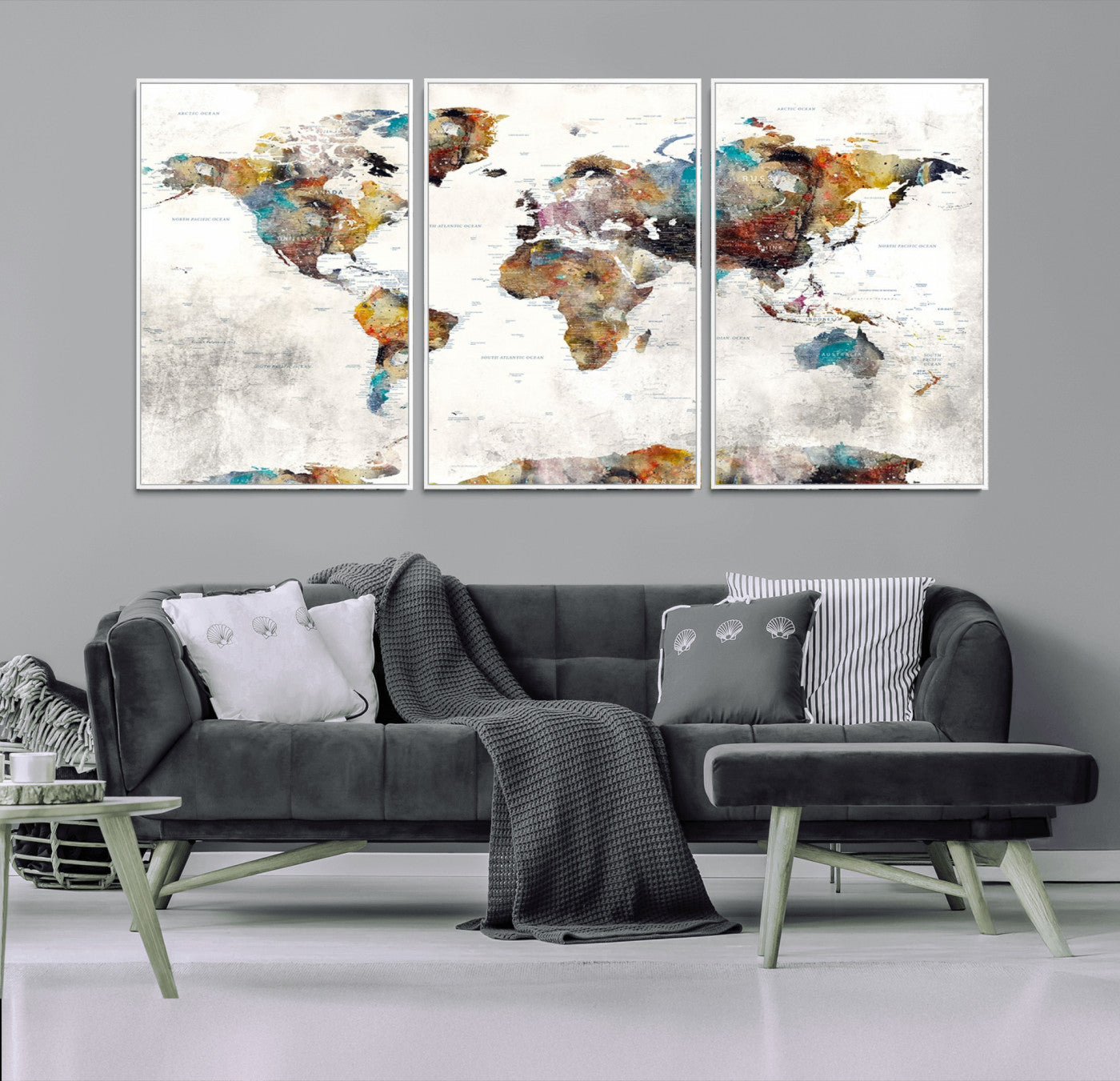 40763-MGV-CV-36X24-Push Pin World Map Canvas Print – Travel Tracker Wall Art for Couples, Perfect Anniversary Gift for Home or Office Decor