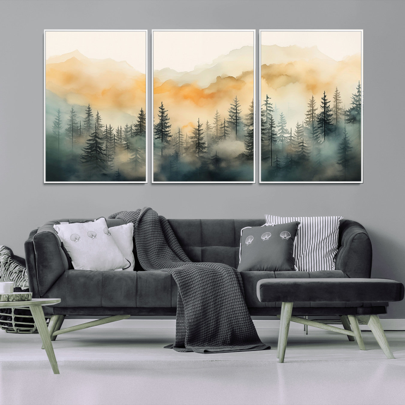34155-MGV-CV-36X24-Abstract Forest Print - Mountain Wall Art | Autumn Landscape Canvas Print for Living Room, Bedroom,