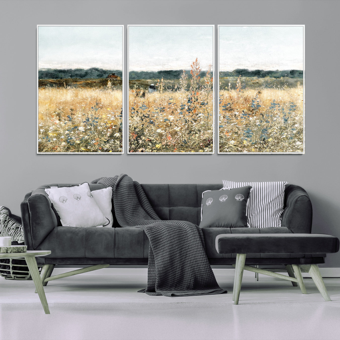 98941-MGV-CV-36X24-Wildflower Field Wall Art Canvas | Nature-Inspired Landscape Canvas Print for Living Room or Office