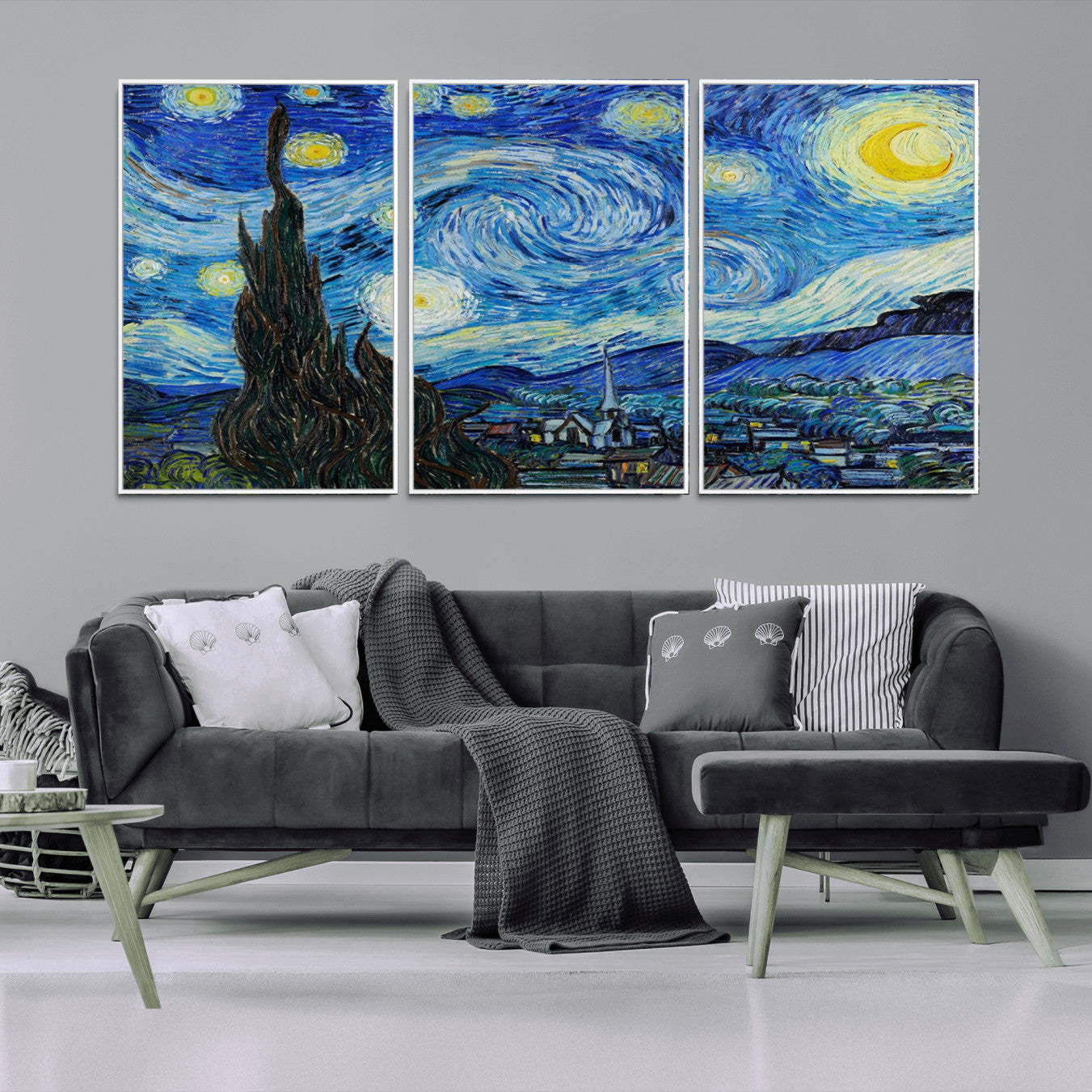 39177-MGV-CV-36X24-Vincent Van Gogh The Starry Night Abstract Wall Art Canvas Print