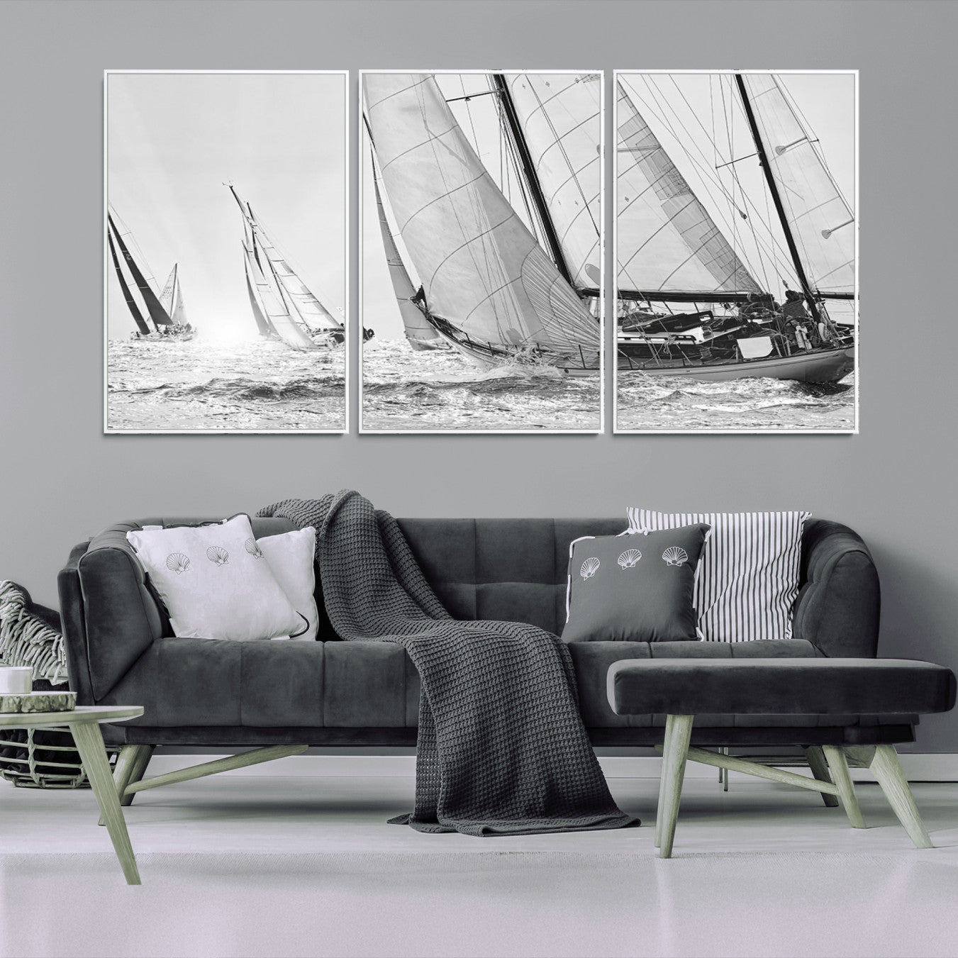 -Yacht Sailboat Regatta Canvas Wall Art Canvas Print