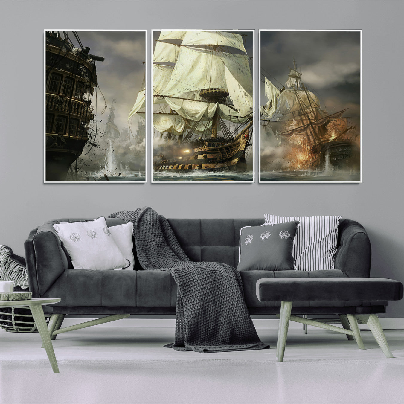 -Pirate Ship War Wall Art Canvas Print