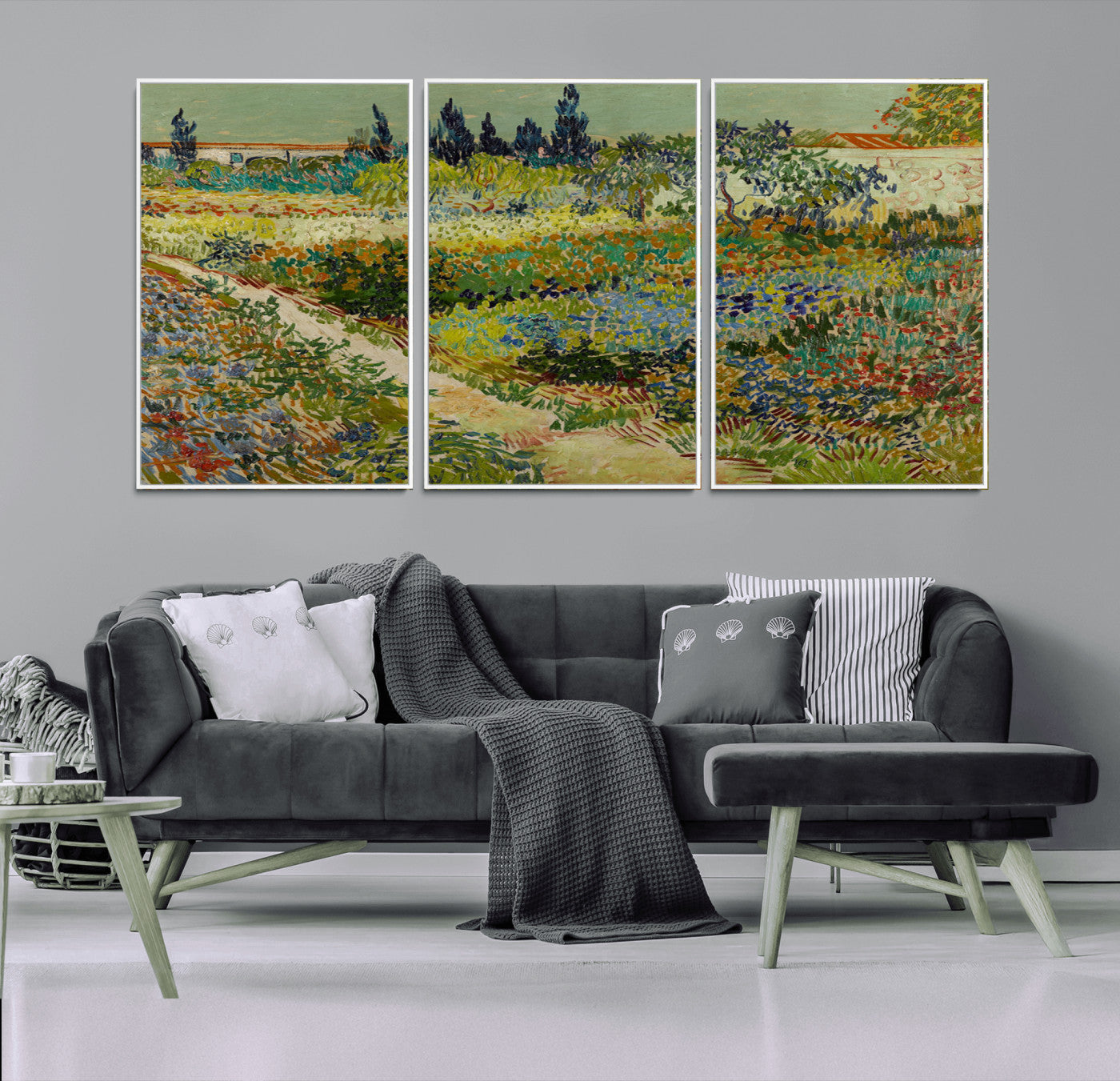 96965-MGV-FC-60X30-3P_White-Vincent van Gogh Garden at Arles Wall Art Canvas Print