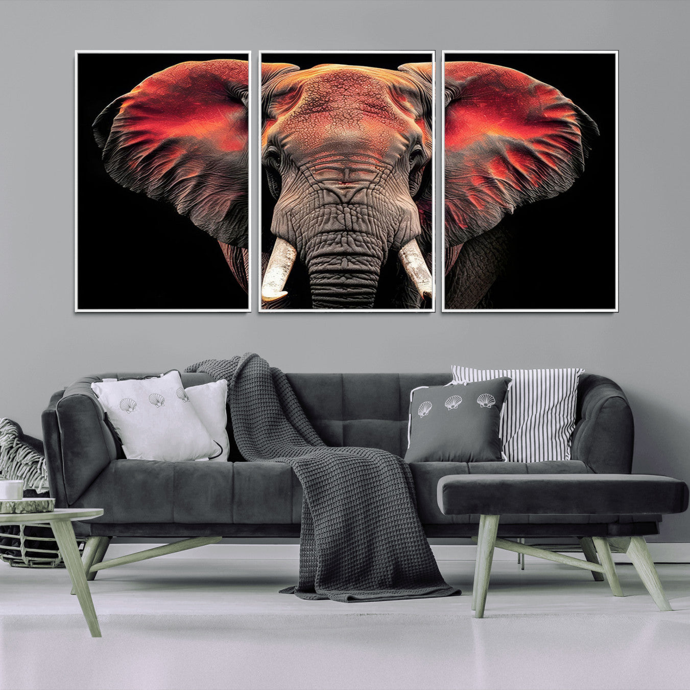 54719-MGV-FC-60X30-3P_White-Elephant Wall Art Canvas Print