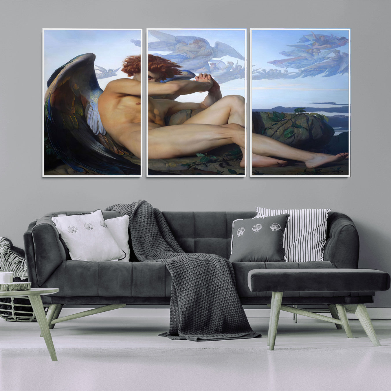 94220-MGV-CV-36X24-Fallen Angel Wall Art Canvas Print – Classic Art, Framed, Ready to Hang - Alexandre Cabanel