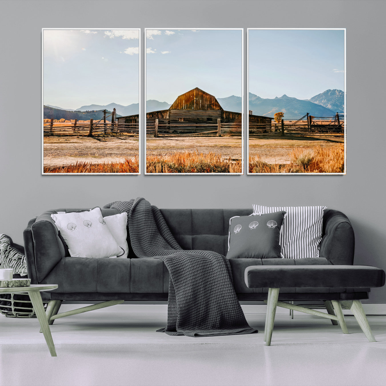 -Vintage Old Barn Field Wall Art Canvas Print for Farmhouse Decor - Rustic Barn Wall Art Canvas Print