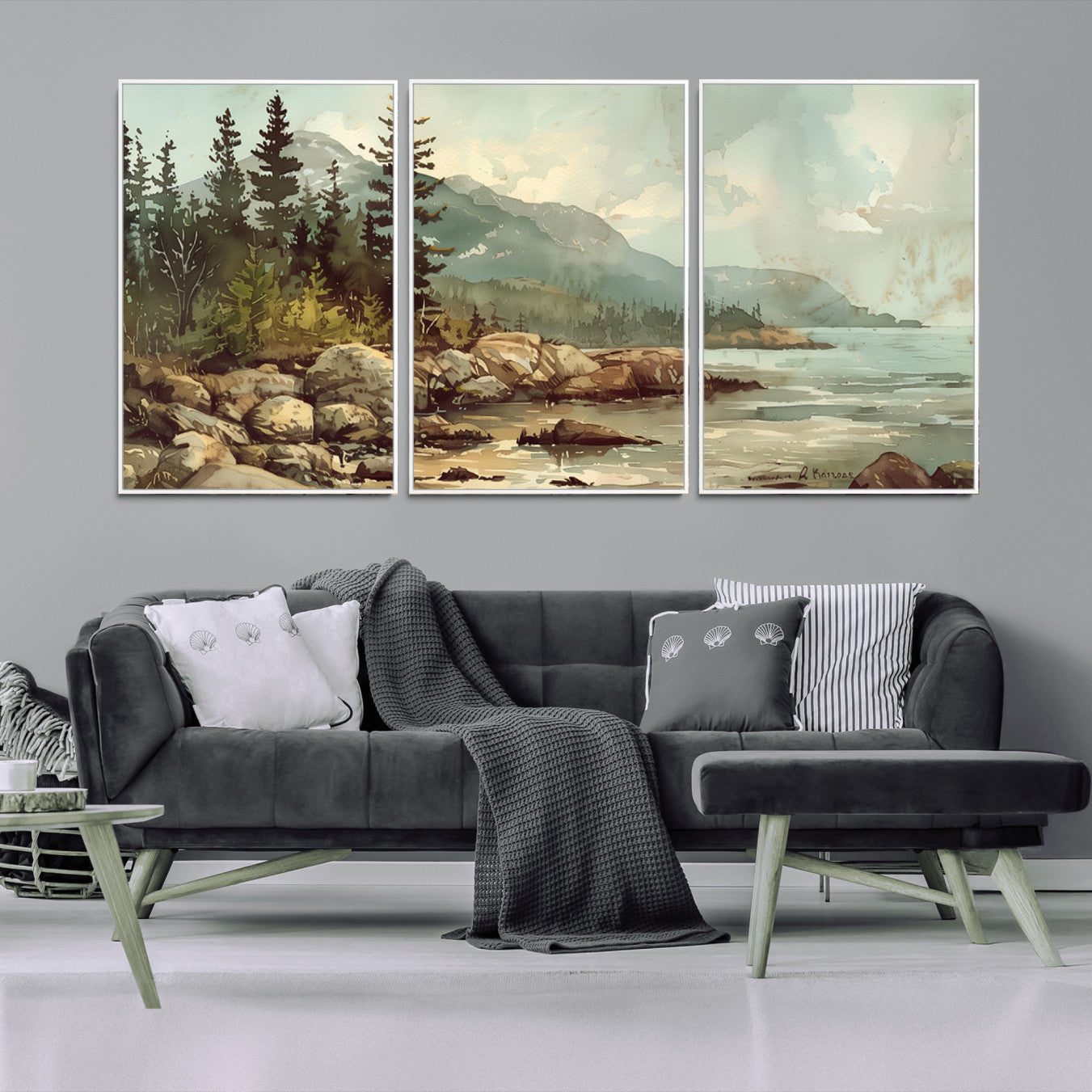 24809-MGV-CV-36X24-Abstract Acadia National Park Wall Art Canvas Print - Stunning 3-Panel Wall Art Canvas Print,
