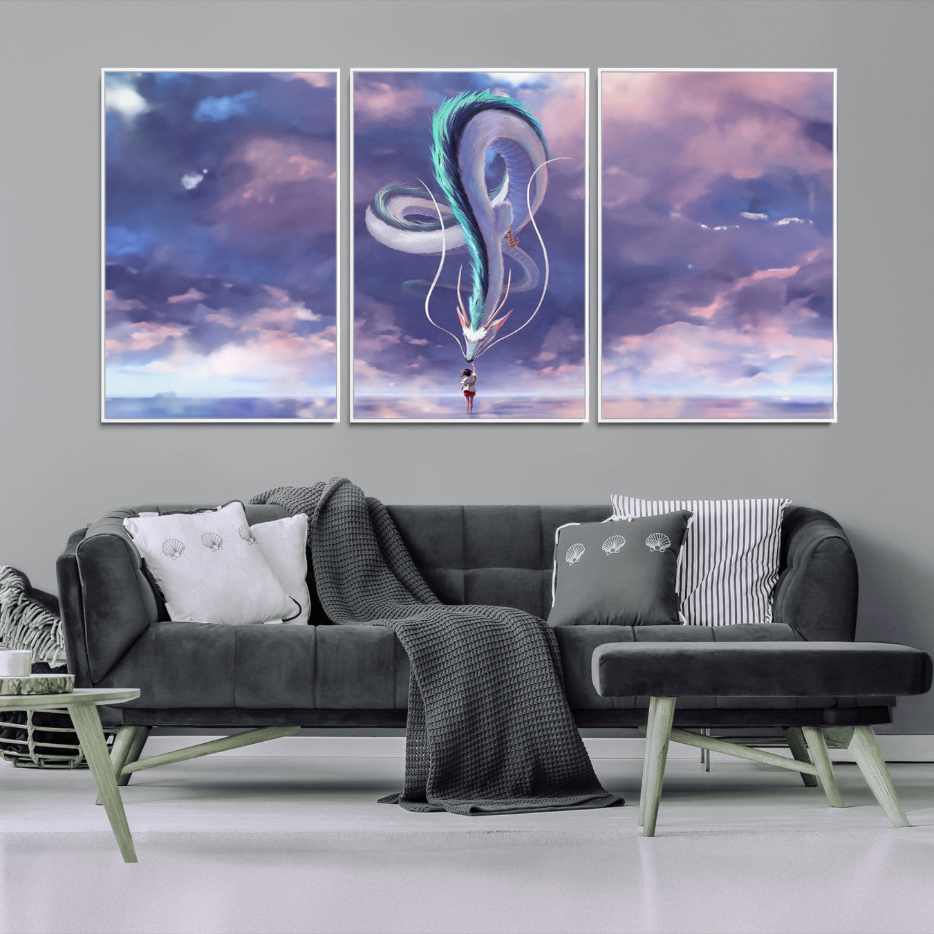 -Spirited Away Haku and Chihiro Poster - Anime Lover - Hayao Miyazaki - Studio Ghibli Poster - Anime