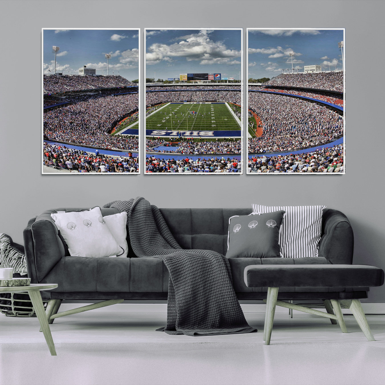 76491-MGV-CV-36X24-Buffalo Bills Highmark Stadium Wall Art Canvas Print - Bills Stadium Game Day Triple Canvas Wall Art