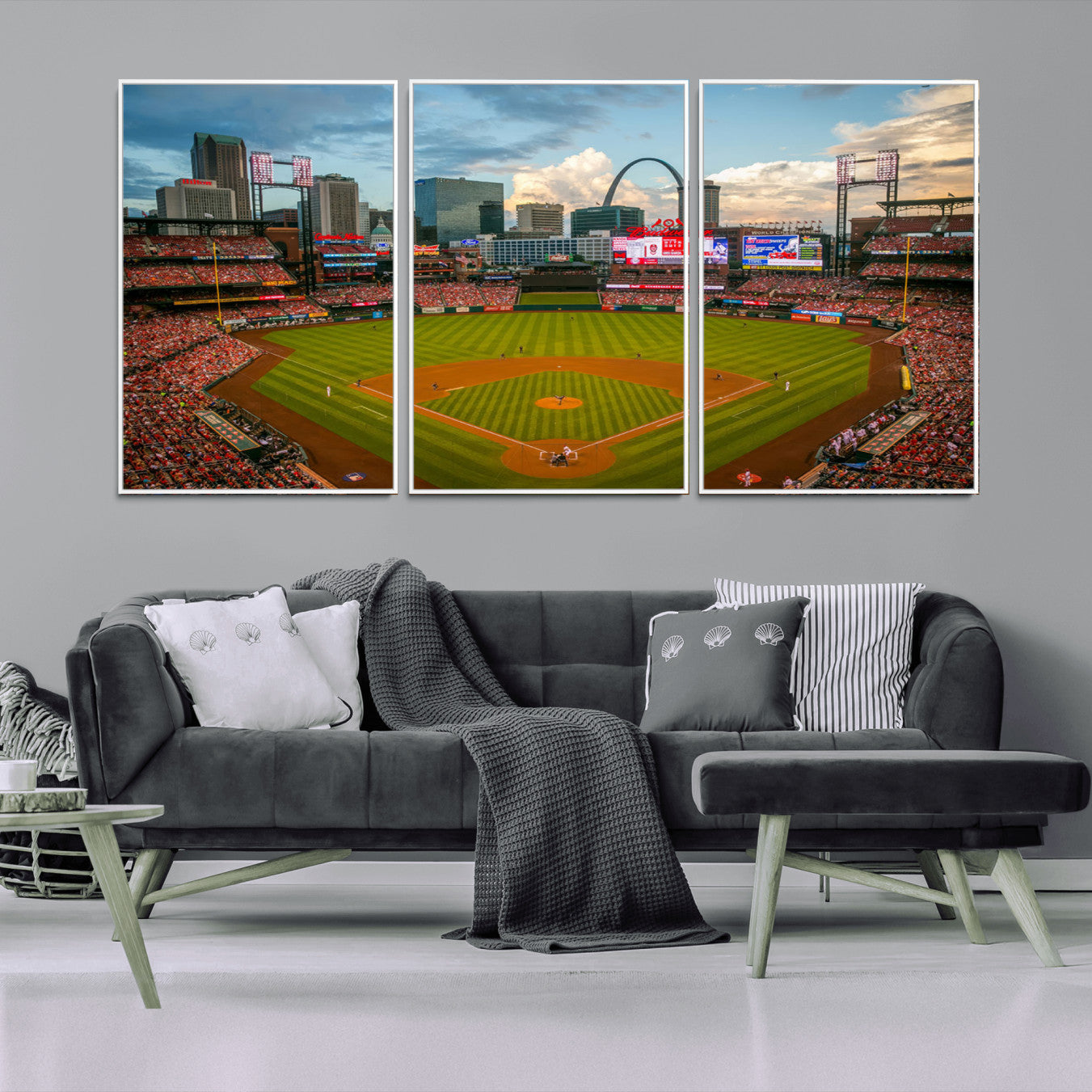 91908-MGV-CV-36X24-Busch Stadium Wall Art Print | St. Louis Cardinals Baseball Stadium Canvas Print | Framed Sports