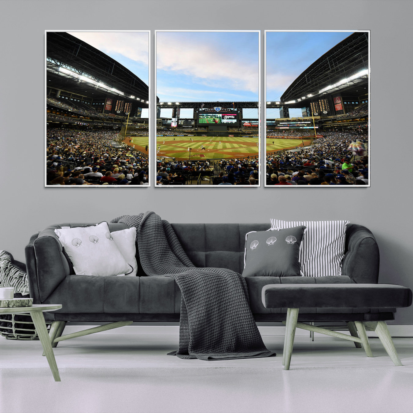 92672-MGV-CV-36X24-Arizona Diamondbacks Team Print - Phoenix Chase Field Stadium Wall Art Canvas Print