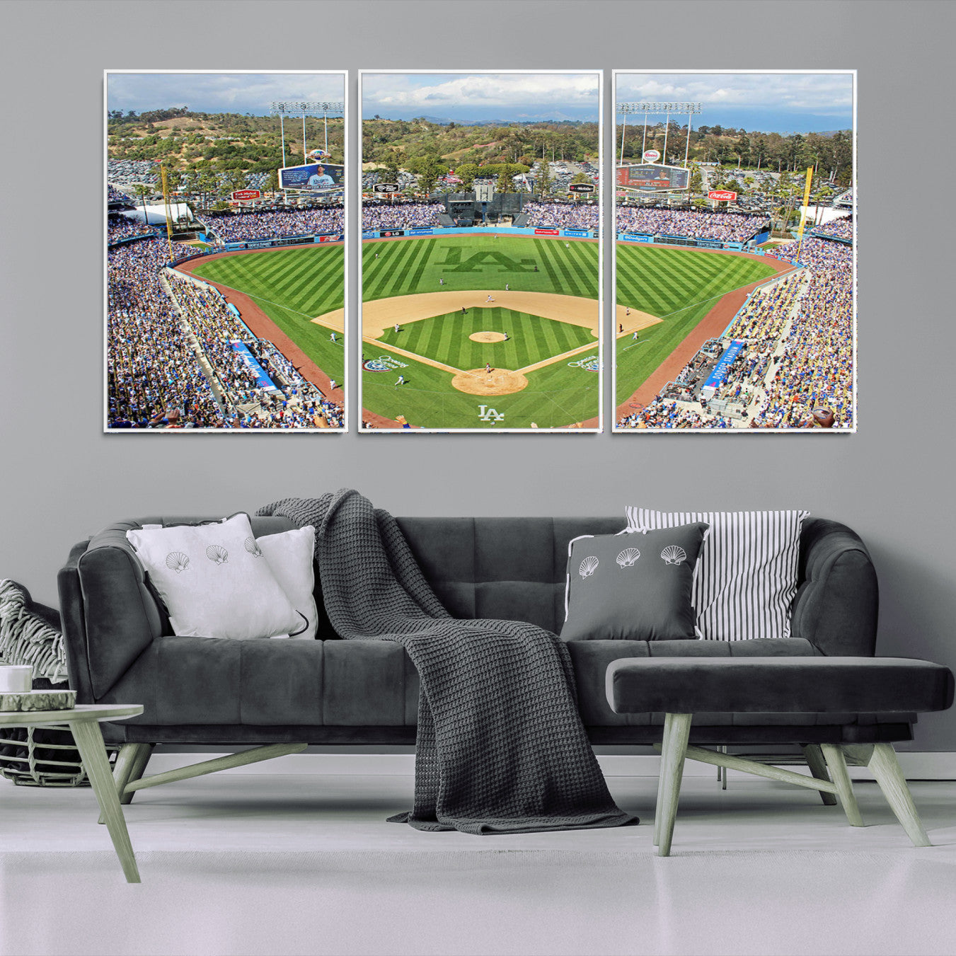 34760-MGV-FC-60X30-3P_White-Citi Field Wall Art Print | 3-Panel New York Mets Baseball Stadium Canvas Print | Framed Sports