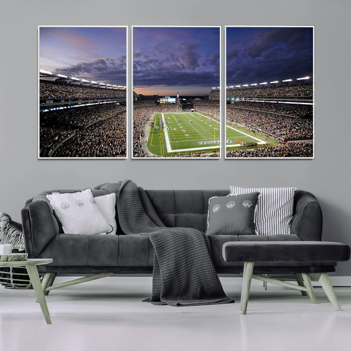 -New England Patriots Football Team Print - Foxborough Gillette Stadium Wall Art Canvas Print