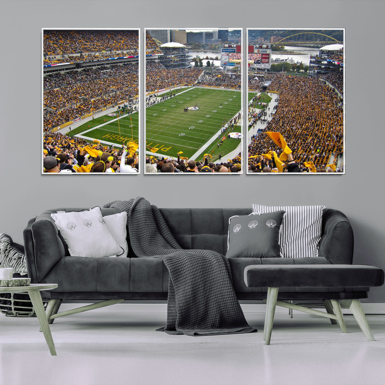 51419-MGV-FC-60X30-3P - Pittsburgh Steelers Print - Pittsburgh Heinz Field Stadium Wall Art Canvas Print