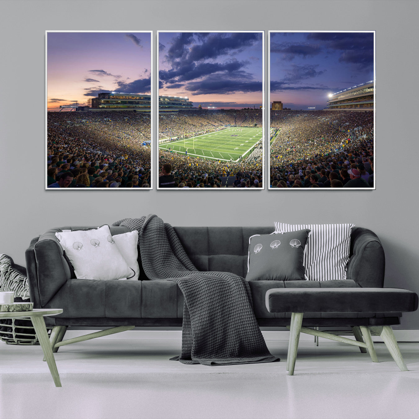 -Notre Dame Fighting Irish Football Team Print - Notre Dame Stadium Wall Art Canvas Print
