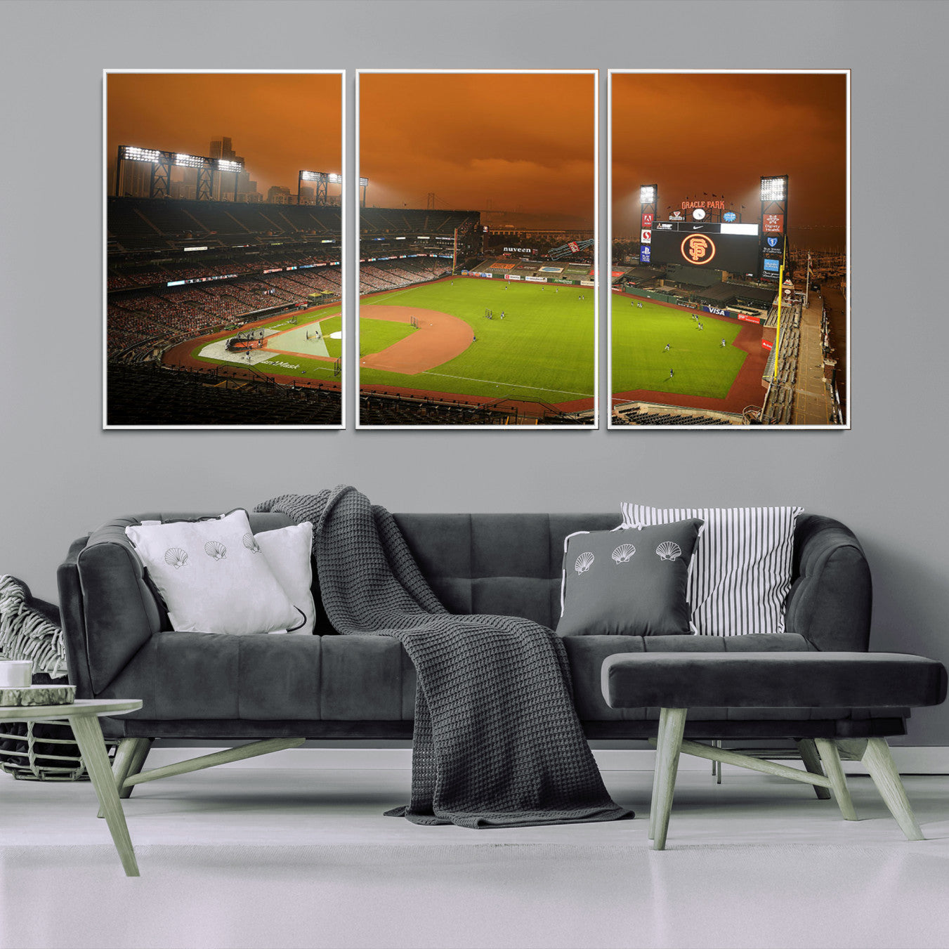 -San Francisco Giants Baseball Team Print - Oracle Park Stadium Wall Art Canvas Print