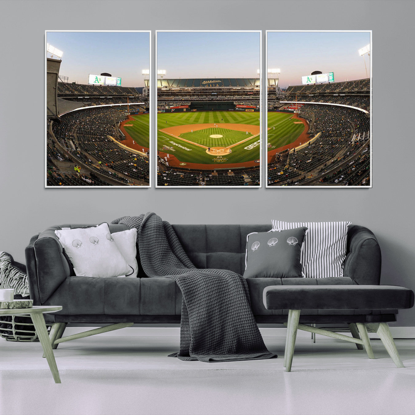 -Oakland Athletics Baseball Team Print - RingCentral Coliseum Stadium Wall Art Canvas Print